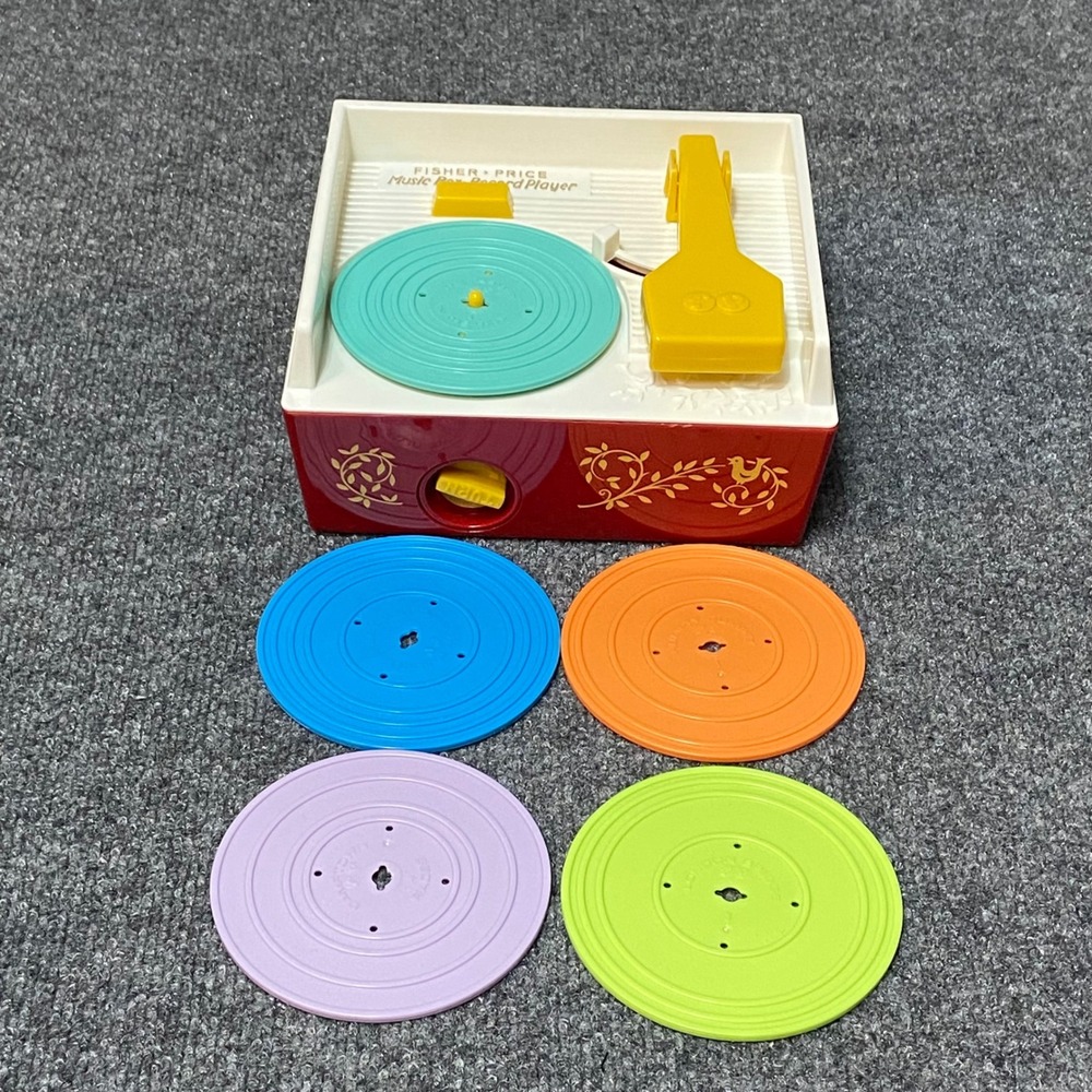 2014 Mattel Fisher-Price Music Box Record Player with 5 Records‎ TESTED Works